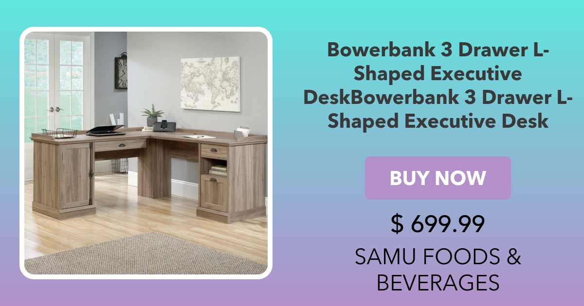 Bowerbank 3 Drawer L Shaped Executive Deskbowerbank 3 Drawer L Shaped Executive Desk Triple Deal